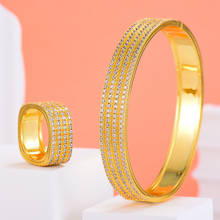 GODKI-Conjunto de anillos y brazaletes anchos para mujer, conjunto de joyería de lujo a la moda, Micro Circonia cúbica completa, pavé, fiesta, boda, Arabia Saudita, Dubái, 2021 2024 - compra barato