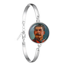 Soviet USSR Stalin Lenin Chain Bracelet Classic Red Star Hammer Sickle Communism Emblem CCCP Glass Cabochon Bangle For Gift 2024 - buy cheap