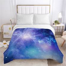 Galaxy capa de edredom/cobertor/capa confortável, capa de cama dupla king 240*220 240x260 preta para casa estrelado roxo 2024 - compre barato