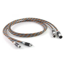 Pair ST-48B Silver-Platedr cable,OFC XLR to RCA Audio hifi Interconnect Cable wire with carbon fiber plug 2024 - buy cheap