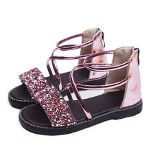 2020 New Sequin Girl Summer Sandals For Big Kids Children Beach Shoe Little Girls Princess Sandal 3 4 5 6 7 8 9 10 11 12 Years 2024 - buy cheap