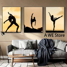 Woman Yoga Pose Canvas Posters and Prints Fitness Pictures Wall Art Minimalist Geometric Painting Nordic Living Room Home Decor 2024 - buy cheap
