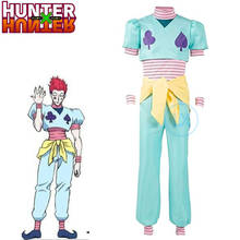 Disfraz de Anime Hunter X Hunter, Hisoka azul, ropa de Cosplay, chaleco + Pantalones, disfraz de Halloween 2024 - compra barato