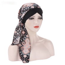 Тюрбан Женский, шифоновый, с цветочным принтом, внутренние хиджабы, мусульманский головной платок 2024 - купить недорого