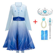 3-10Y Girls Dress Cartoon Cosplay Snow Queen 2 Princess Anna Elsa Dress Costume Clothes Baby Kids Clothing Elza Dress 2024 - buy cheap