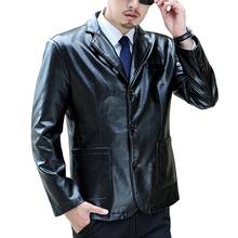Jaqueta de couro masculina, para homens soltos, casual e de tamanho grande, couro pu, casaco de couro 2024 - compre barato