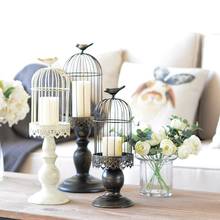 Vintage Candle Holder Simple European Creative Romantic Retro Candle Holder Bougeoirs Bird Cage Candlestick Decorations FF80C23 2024 - buy cheap