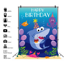 Blue Sea Shark Octopus Photography Vinyl Background Birthday Party Decor Photocall Backdrop for Portrait Photo Studio Props 2024 - buy cheap