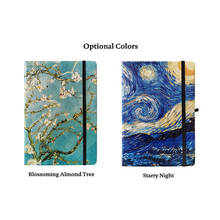 A5 Van Gogh Starry sky pattern Dotted Notebook Hard surface black bandage School Office Dots Diary Travel journal Notepad Gift 2024 - buy cheap