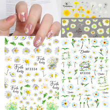 Elegant Daisy Florals Nails Art Stickers Manicure Back Glue Decal Decorations Design Nail Sticker For Manicure Nails Tips Beauty 2024 - buy cheap
