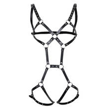 Conjunto de chicote de fios de corpo inteiro sutiã strappy cinta colheita topos lingerie gothic clubwear 2024 - compre barato