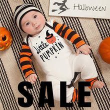Baby Halloween Clothes Newborn Infant Boy Girl Romper Pumpkin Print Letter My 1st Halloween Long Sleeve Jumpsuit Outfit Costume 2024 - buy cheap