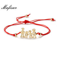 Mafisar Family Mom & Dad & Boy & Girl CZ Charm Bracelets For Men Women Kids Adjustable Lucky Red String Jewelry Birthday Gift 2024 - buy cheap