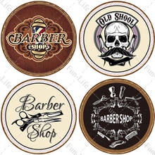 Barber Shop Vintage Metal Poster Round Tin Sign Plaque Haircut and Shave Beard Retro Plates Tinplate Cafe Bar Pub Home Decor 2024 - buy cheap