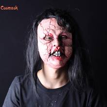 Cosmask máscara de látex de pelúcia longa, boneca para dia das bruxas bar horror fantasma adereços de máscaras de terror 2024 - compre barato