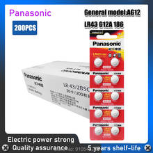 Щелочная батарея Panasonic 200 в AG12 LR43, 1,55 шт., кнопочные батареи SR43 186 SR1142 LR1142 386 LR1144 V12GA AG 12 для часов, игрушек 2024 - купить недорого