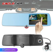 3 Camera Auto Rearview Mirror Video Recorder 5 Inch Full HD 1080P Touch Screen Night vision Dual Lens Dash Cam Registrar Camcord 2024 - buy cheap