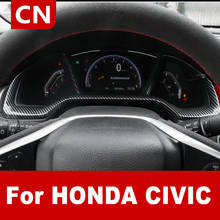Dashboard Decorative Frame Dial Rings Trim Car Decor Interior Decal For Honda Civic 10th Protector Interior Red & Crabon Fiber 2024 - buy cheap