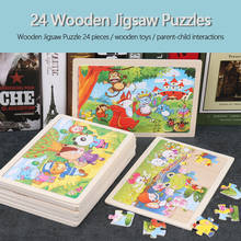 Jogo de quebra-cabeça de papel 3d, 24 peças, diversos tipos, desenho de animal, paisagem, brinquedos educativos para crianças, 2020 2024 - compre barato