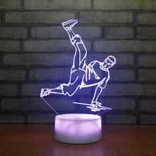 Hip-hop 3D Illusion Lamp Street Dance LED 7 Color Touch Sensor USB Gifts For boys Music Desk lamp, USB LED lamp, atmosphere lamp, induction lamp, 3D lamp, night lights, LED bulbs 2024 - buy cheap