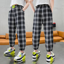 Summer girls clothes 4-15Y big kids causal plaid pants comfortable teenage school wear children trousers casual pants breathable 2024 - buy cheap