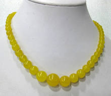 charming 6-14mm yellow natural jade necklace 2024 - buy cheap