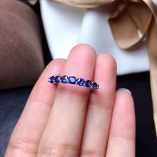 Natural real blue Flower sapphire ring 925 sterling silver Fine handworked jewelry Finger rings 2024 - buy cheap