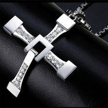 Fast and Furious Cross Necklace Dominic Toretto Cross Rhinestone Pendant Necklace Stainless Steel Necklace for Men 2024 - buy cheap