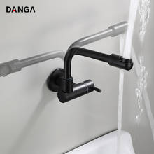Kitchen Faucets Single Cold Black Sink Faucet Cold Water 304 Stainless Steel Laundry Sink Into The Wall Faucet Mixing Sink Tap 2024 - buy cheap