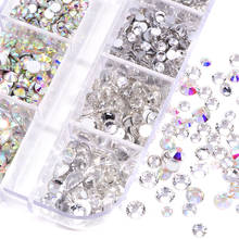 Conjunto de diamantes de imitación de cristal para decoración, conjunto de diamantes de imitación de cristal sin fijación térmica, con parte posterior plana, para DIY, 1400 unids/caja, B3922 2024 - compra barato