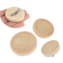 10pcs 20/30/25mm Diy wood Round Brooch Base Cabochon Blanks Trays with Brooch stainless steel Pins Cameo Cabochon Base Setting 2024 - buy cheap