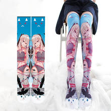 Cute Demon Anime Printing Socks Lolita Stockings Cosplay Kawaii Thigh High School Sock Summer Women's Over Knee Halloween Socks 2024 - buy cheap