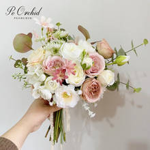 PEORCHID Dusty Pink Wedding Bouquet For Bride Silk flowers Artificial Rose Ramo De Novia 2021 Bridal Bouquet Novia Accesorios 2024 - buy cheap