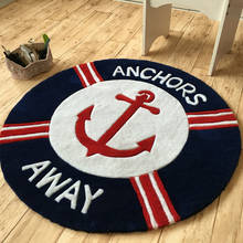 Anchor Round Carpet Kids Living Room Bedroom Cartoon Children's Room Rug Nordic Baby Thick Floor Mat Parolor Home Decor 2024 - buy cheap