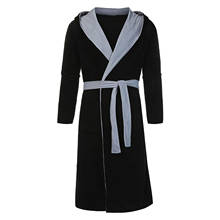Men's Home Nightgown Winter Warm Thick Lengthened Plush Shawl Bathrobe Home Clothes Long Sleeved Plus Size Belt Robe Coat 2024 - buy cheap
