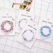 1pc New Kawaii Flower Wreath Memo Pad Sticky Notes Creative Notepad DIY Memo Pad Office Supplies School Stationery 2024 - buy cheap