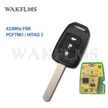 3 Button Remote Car Key 433MHz Fob for Honda wiht PCF7961 /HITAG 3 id47 chip No Mark 2024 - buy cheap