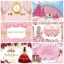 Laeacco Sweet Princess Girl Birthday Party Photography Backdrop Red Crown Dress Customized Poster Photo Background Photo Studio 2024 - buy cheap