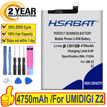 Hsabat 100% original bateria de telefone móvel para umi umidigi z2, 4750mah 2024 - compre barato