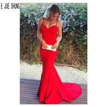E JUE SHUNG Simple Red Mermaid Evening Dresses Spaghetti Strap Party Gowns Backless Sweetheart Prom Dresses robe de mariee 2024 - buy cheap