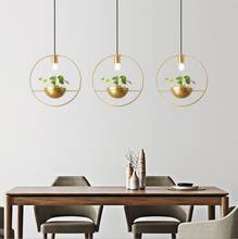 Modern Gold Single Ring Pendant Lights  Plant Led Hanging Lamp Dining Room Bedroom Lighting Fixtures Home Decor Luminaire E27 2024 - buy cheap