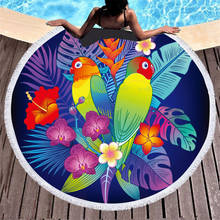 Toalha de banho estampada 3d de papagaio, toalha super absorvente de flor e pássaro, para adultos e crianças, para exercícios de ioga 2024 - compre barato