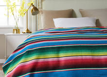Прямая поставка голубое мексиканское одеяло ручной работы коврик для йоги одеяло модное одеяло тканый коврик ручной работы одеяло 2024 - купить недорого