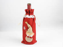 Weater Red Wine Bottle Covers Bags Clothes With Hats Bottle  Christmas Santa Clause Christmas Party New Year Decoration 2024 - buy cheap