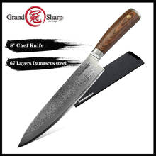 Faca tamanhos de 67 camadas, faca japonesa de chef damasco e aço damasco vg10 2024 - compre barato