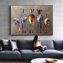 Pintura abstrata de lona de animais coloridos, arte de impressão e cartazes, quadros, imagens de arte de parede para sala, decoração de casa 2024 - compre barato
