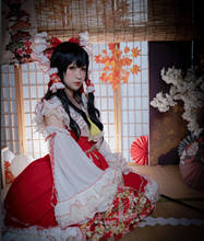 Disfraz de Anime Touhou Project Hakurei Reimu para mujer, traje de Lolita, uniforme hermoso diario, Cosplay, Halloween, envío gratis, 2021 2024 - compra barato