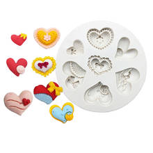 Bowknot loving Heart Silicone Sugarcraft Mold Chocolate Cupcake Baking Fondant Cake Decorating Tools 2024 - buy cheap