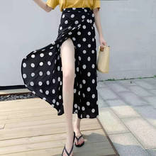 Spring Floral Dot Print Summer Women's Clothes Fashion Daisy Skirts For Women High-Waisted Skirt With Bandage Midi Jupe Femme 2024 - buy cheap