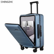CHENGZHI 20"22"24"26inch Creative flip cover rolling luggage spinner cabin laptops trolley  carry ons business travel  suitcase 2024 - buy cheap
